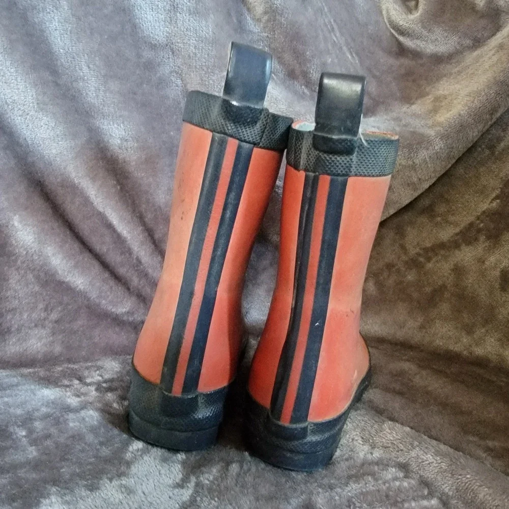 Hatley Rain Boots Toddler Size 6 Faded Red Fair Waterproof Rubber Striped